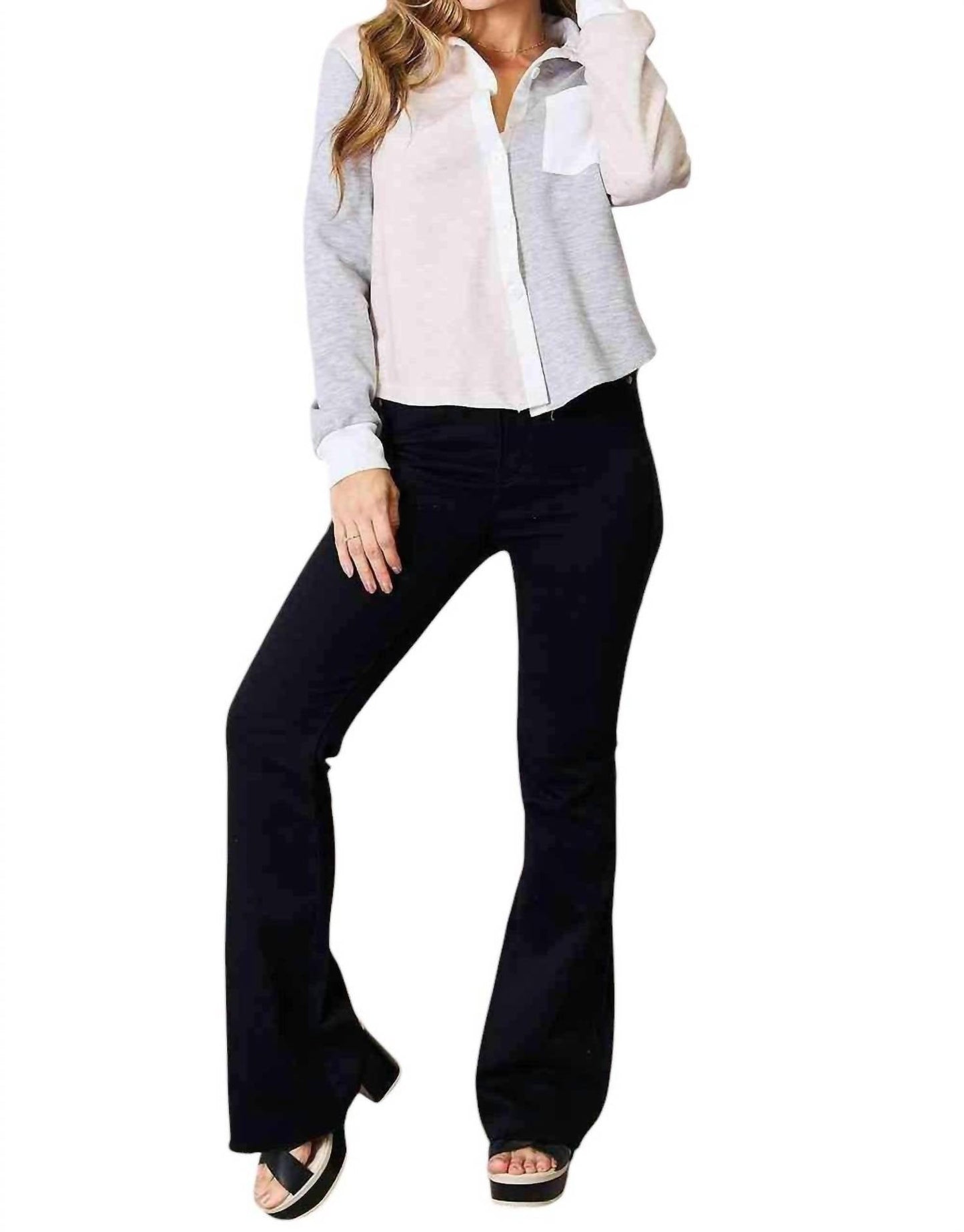 Double Take - Contemporary Chic Color Block Top