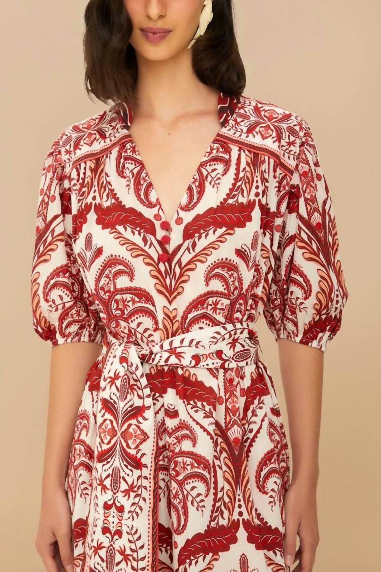 Farm Rio - TROPICAL CAMEO BELTED MAXI DRESS