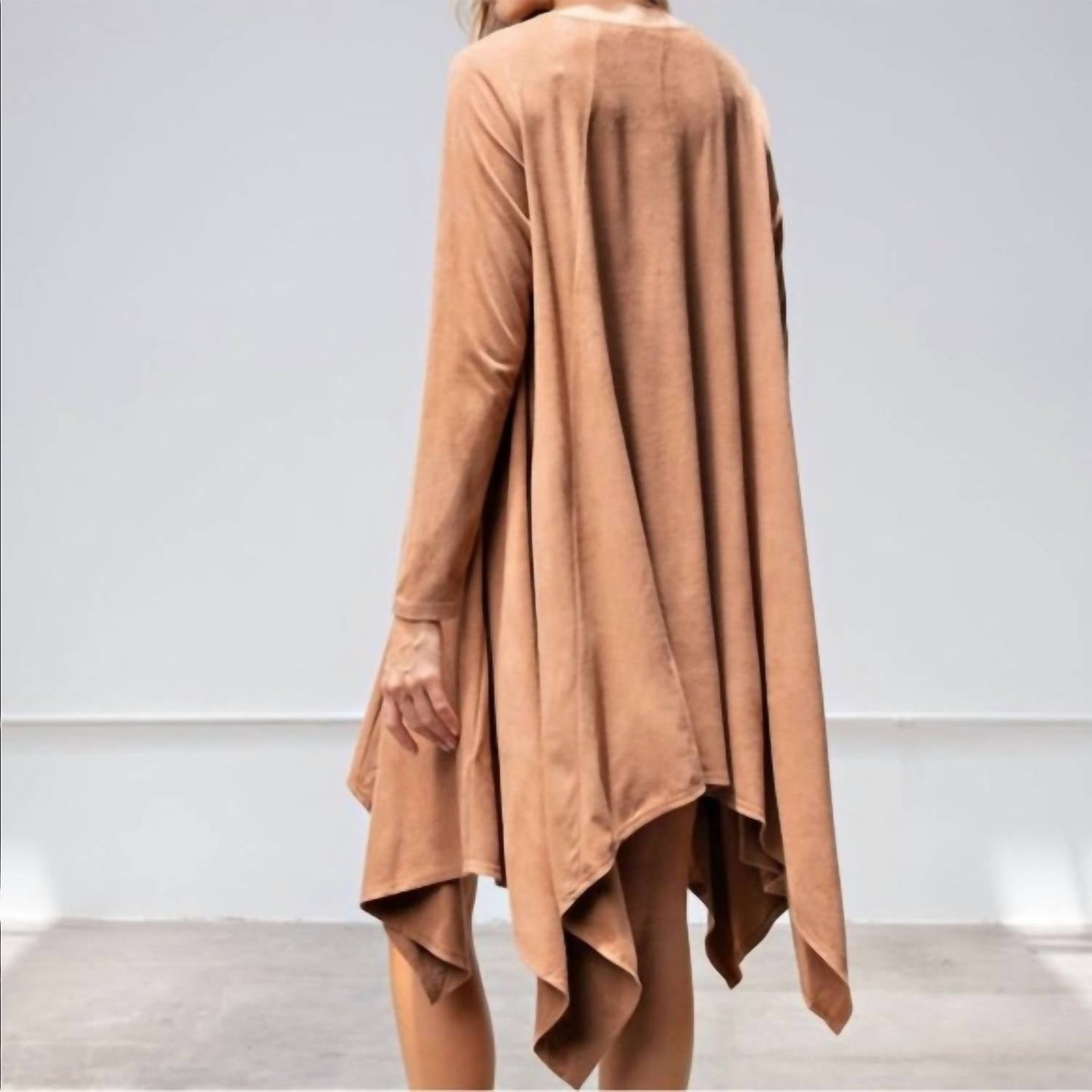 Easel - Faux Suede Sharkbite Hem Dress
