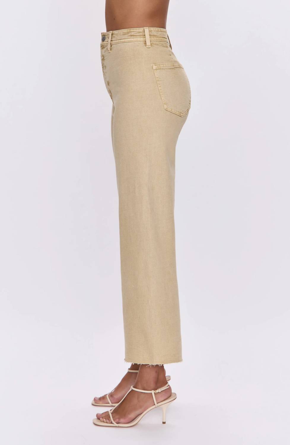 Pistola - Penny Crop High Waist Raw Hem Wide Leg Jeans