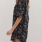 Entro - Floral Half Sleeve Button Mini Dress