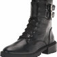 Vince Camuto - Women's Croc Lace Up Fawdry Block Heel Leather Combat Boot