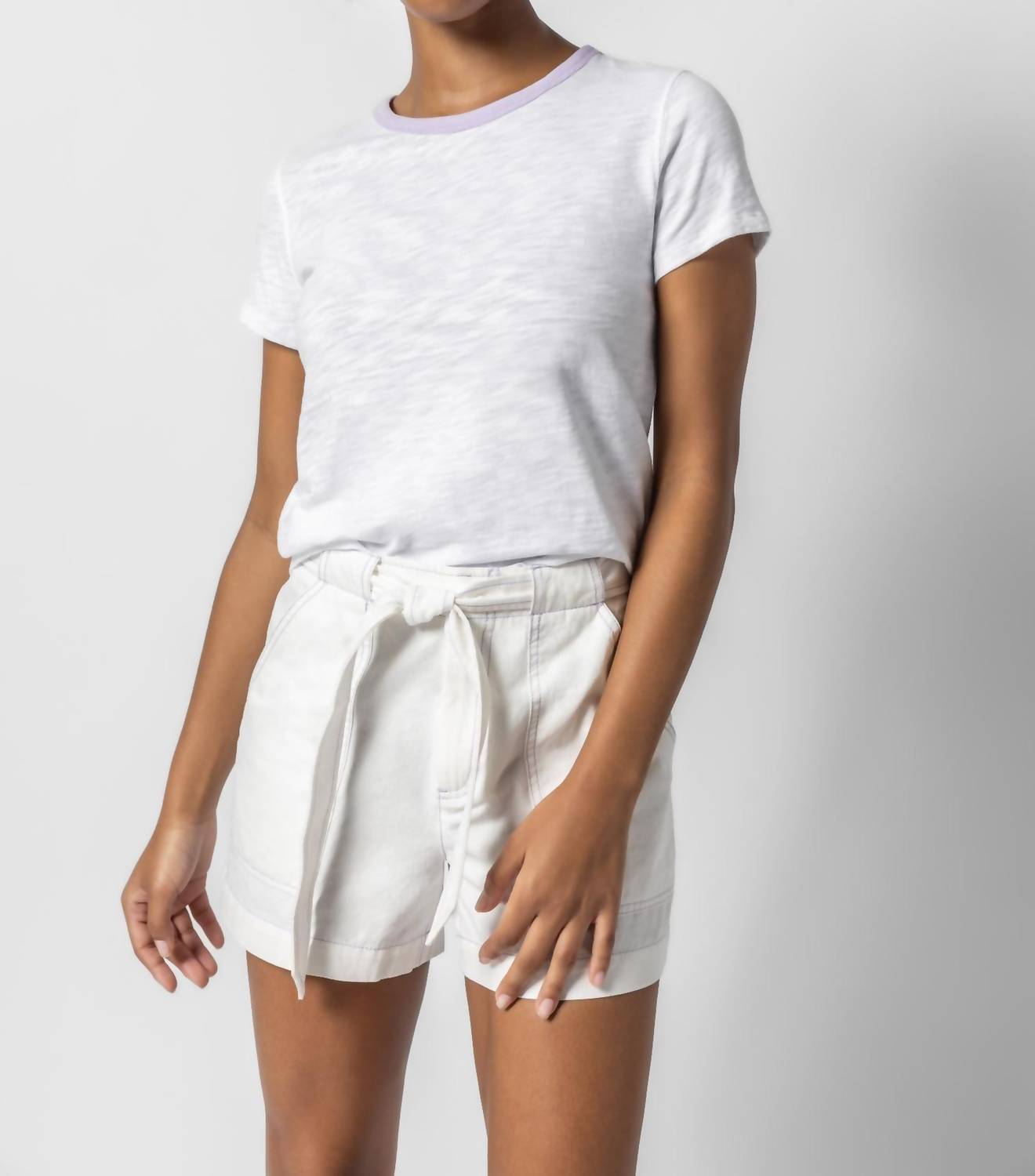 Lilla P - Short Sleeve Colorblock Crewneck Top