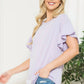 Acting Pro - Solid Ruffle Sleeve Top