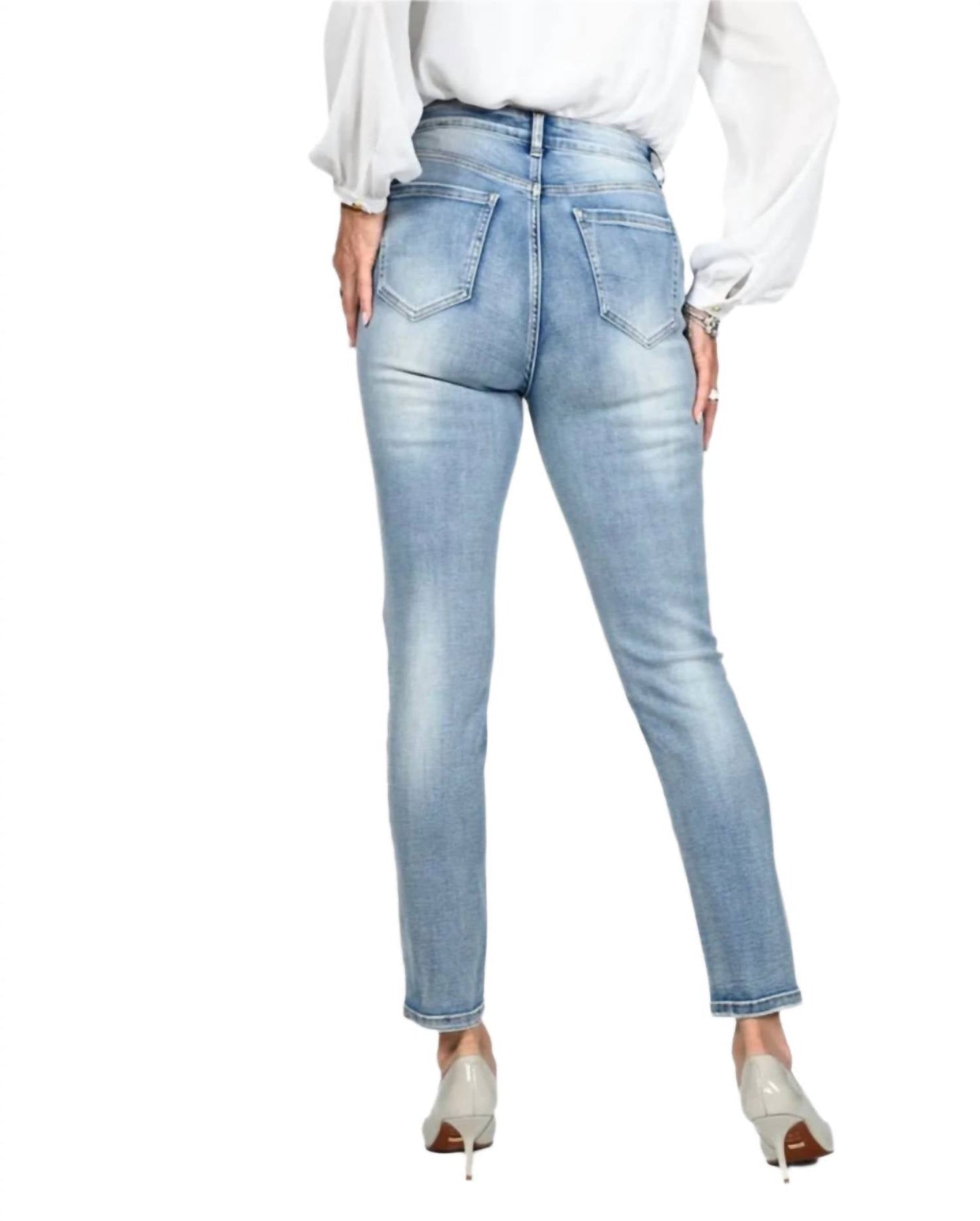 Frank Lyman - Rhinestone Embellished Pockets Jeans