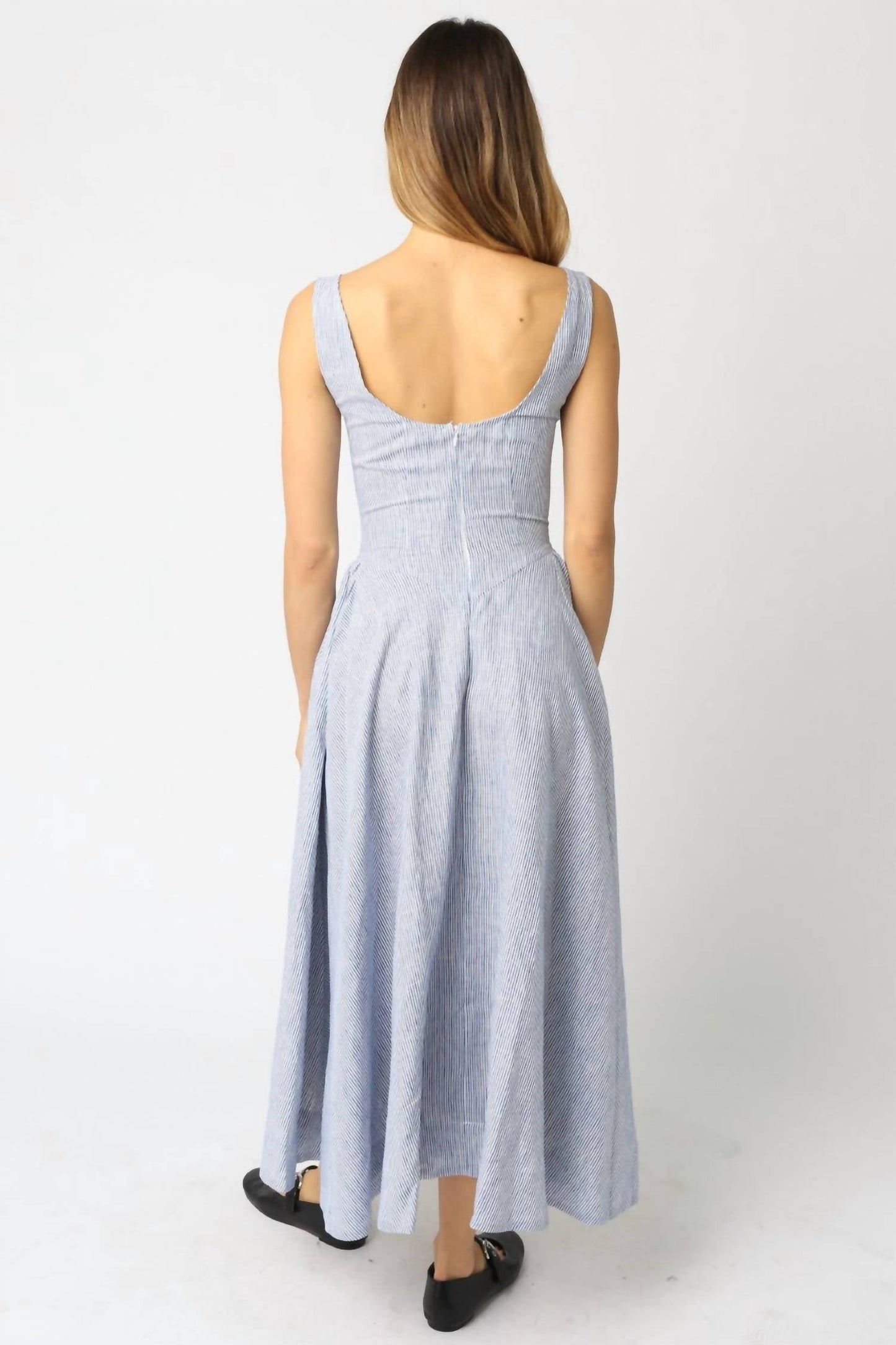 Olivaceous - Charlotte Stripe Midi Dress