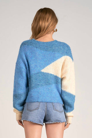 Elan - Triangles Round Neck Sweater