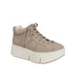 Essex Classics - Women's Greige Platform High Top Sneakers