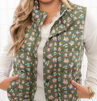 Tcec - Floral Puffer Vest