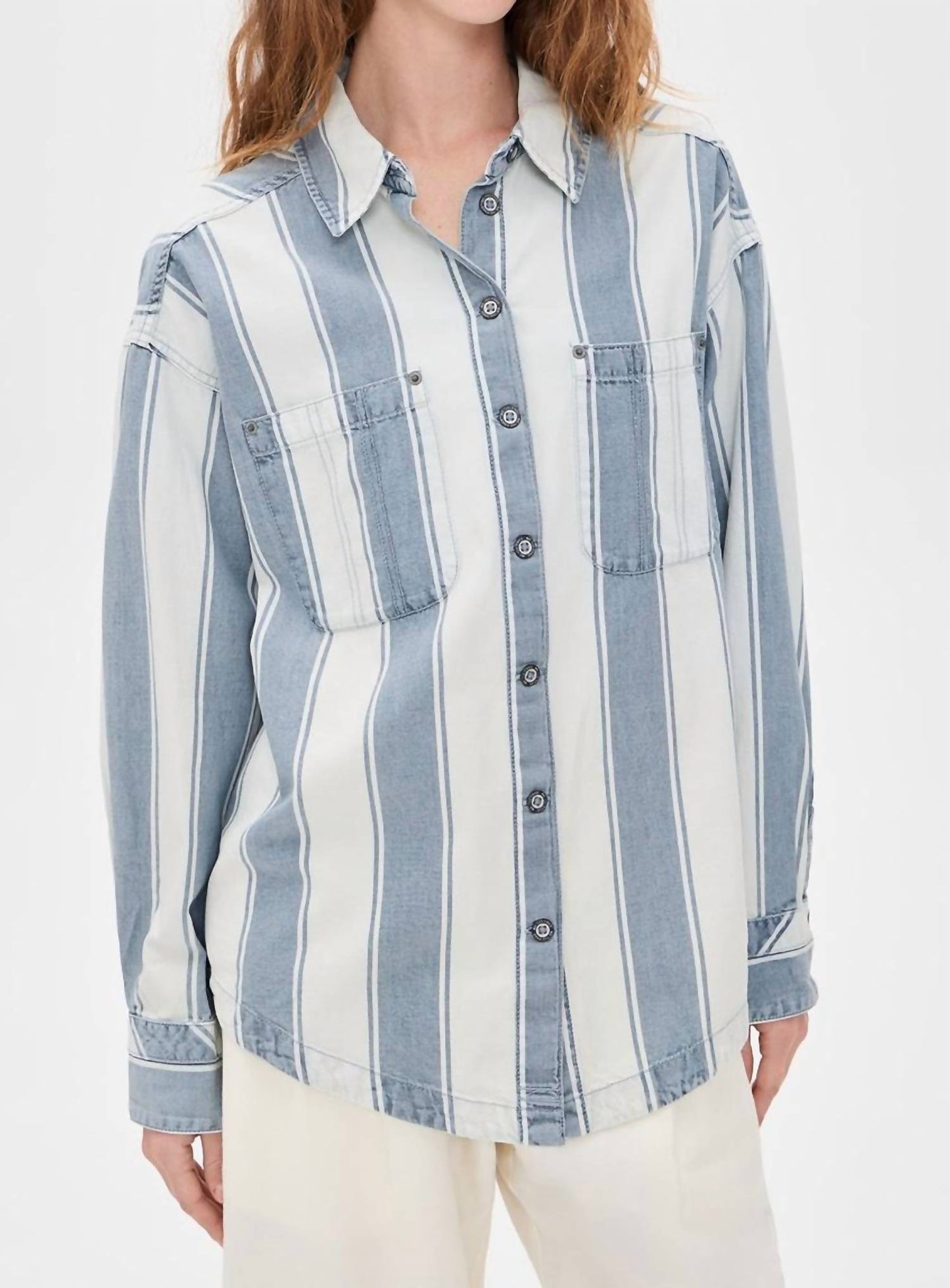 Free People - Crossroads Stripe Button Down Shirt
