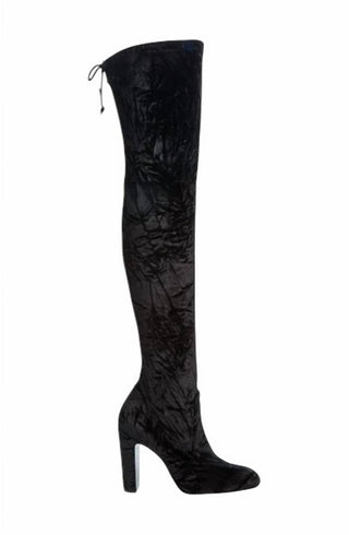 Stuart Weitzman - Womne's Vidaland Stretch Crushed Velvet Otk Boots