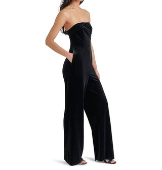 Steve Madden - Women's Swanilda Velvet Strapless Jumpsuit