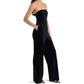 Steve Madden - Women's Swanilda Velvet Strapless Jumpsuit