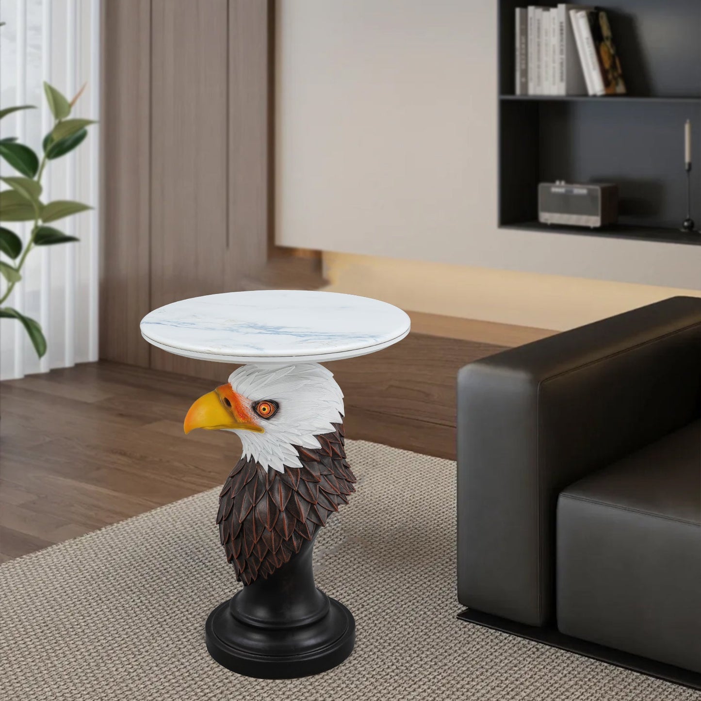 Eagle Head Accent Table Animal Statue End Table