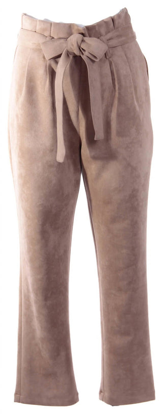 Dolce Cabo - Faux Suede Paper Bag Waist Pant With Tie