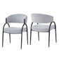 Contemporary Upholstered Dining Chairs With Metal Legs (Set of 2)