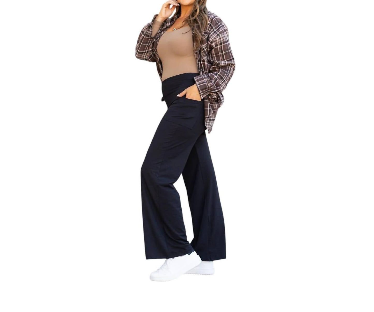 Julia Rose - Brooke Full Length Wide Leg Pants with Pockets