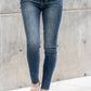 Judy Blue - Women's Mid Rise Vintage Raw Hem Skinny Jeans