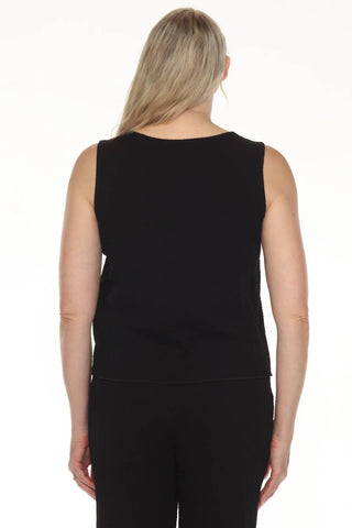 Joseph Ribkoff - Boat Neck Sleeveless Asymmetric Top