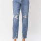 Judy Blue - High Waist Button Fly Destroyed Boyfriend Denim Jeans