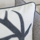 Holiday Reindeer Velvet Accent Pillow 20x20 – White and Gray with Insert