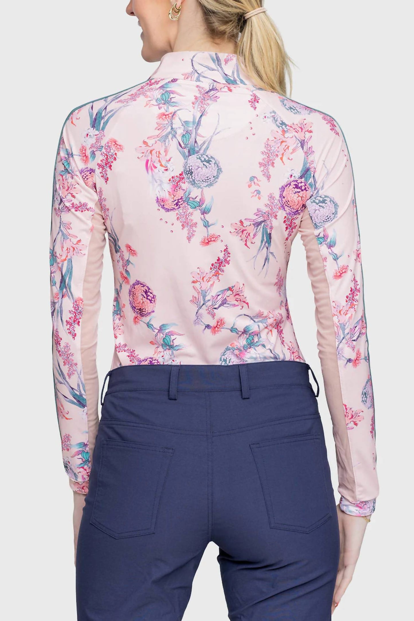 Kastel Denmark - 1/4 Zip With Striped Trim Long Sleeve Shirt