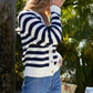 Emerson Fry - Striped V-neck Cardigan