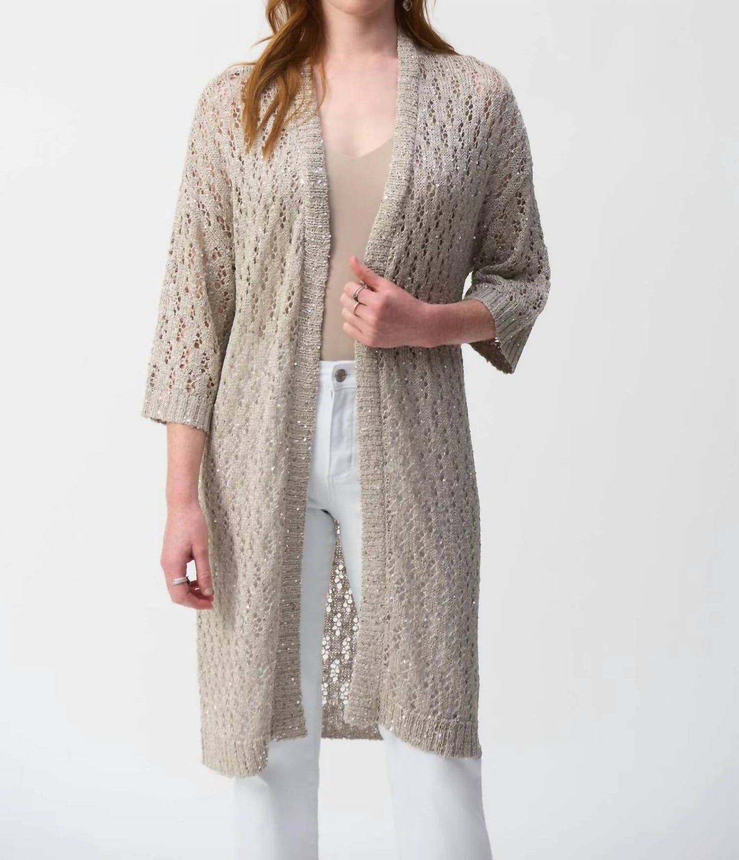 Joseph Ribkoff - Sequined Open Front Cover Up Jacket