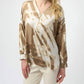 Joseph Ribkoff - Recycled Satin Abstract Print Tunic With Zipper Detail