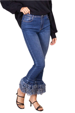 Before You Collection - Boho Frayed Bottom Jeans