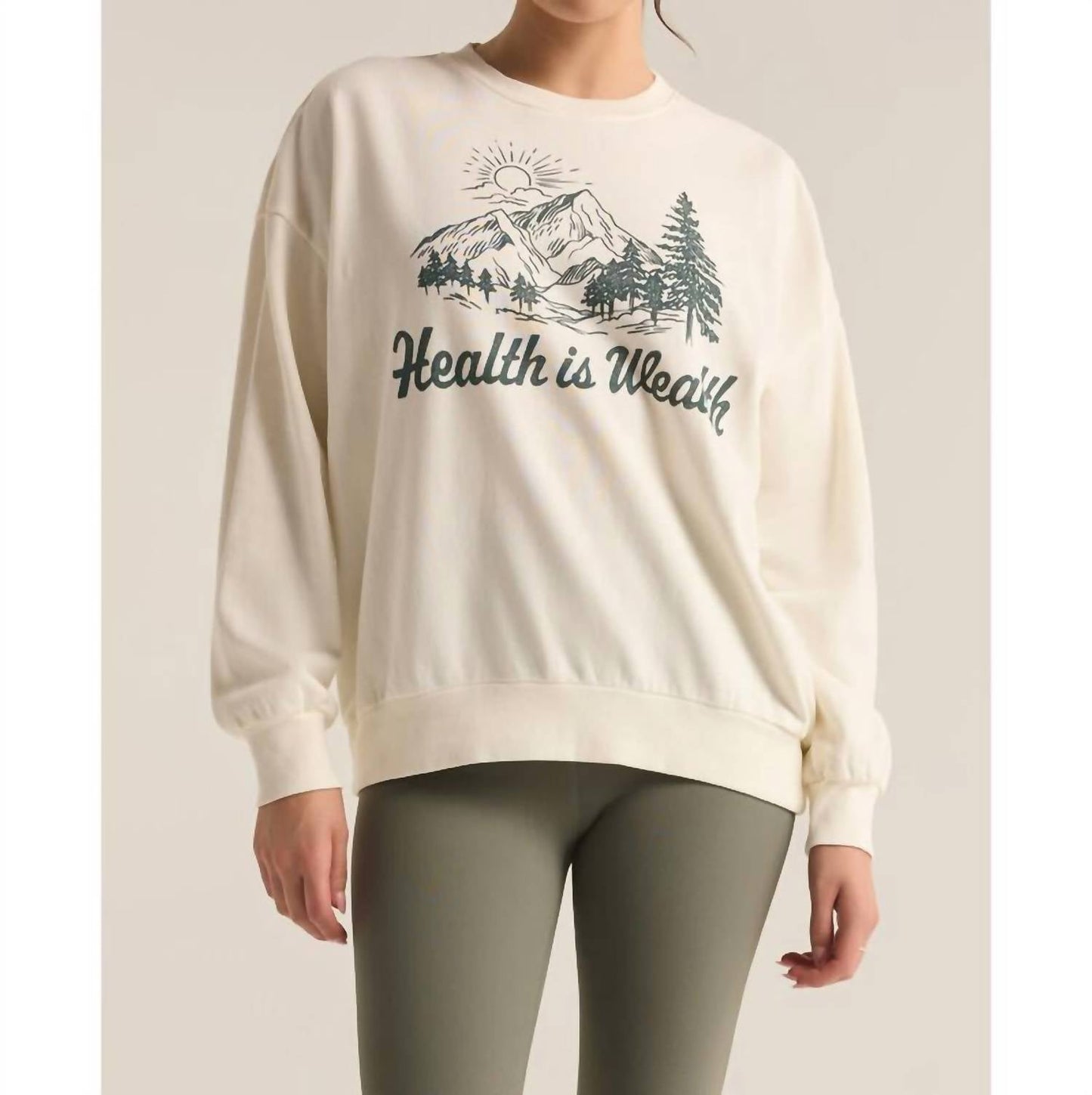 Z Supply - Health Is Wealth Graphic Sweatshirt