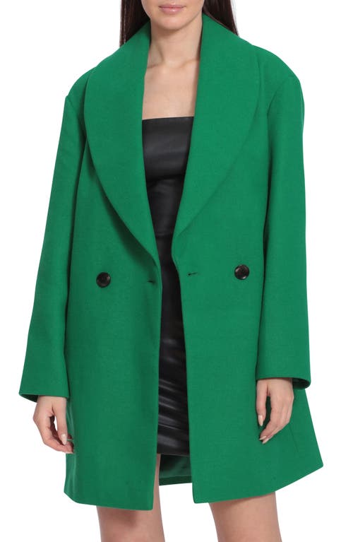 Avec Les Filles Shawl Collar Double-Breasted Coat - Electric Ivy