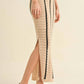 Miou Muse - Striped Pattern Crochet Knitted Long Maxi Skirt