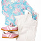 Listicle - Women's Floral Mesh Fitted Long Sleeve Top