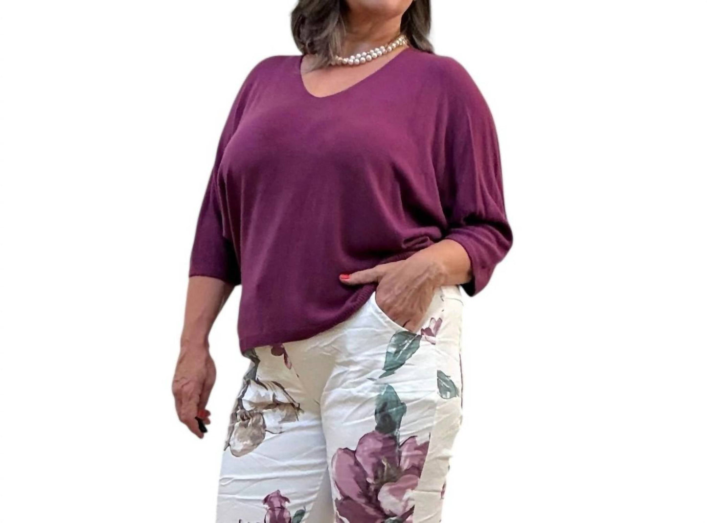 Cocco Bello - Women's Fine Knit Bat Sleeve Sweater