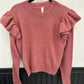 Glam - Women's Rosey Ruffle Sweater