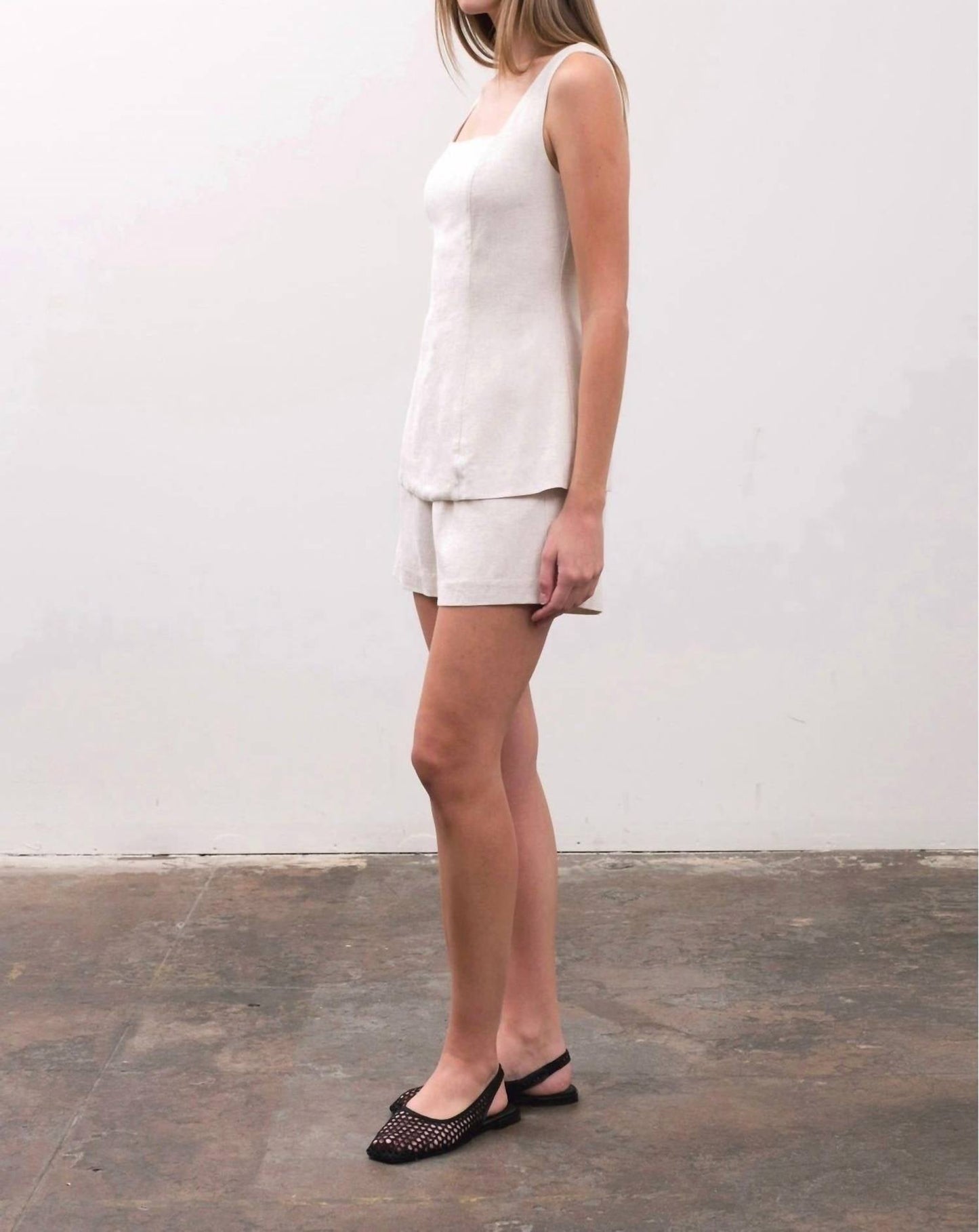 Moon River - Elastic High-waist Linen Shorts