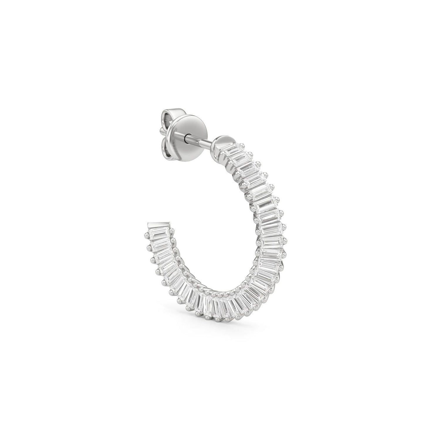 Allyanna Gifts - Women's Inside Out Baguette Cubic Zirconia Oval Open Hoop Earrings