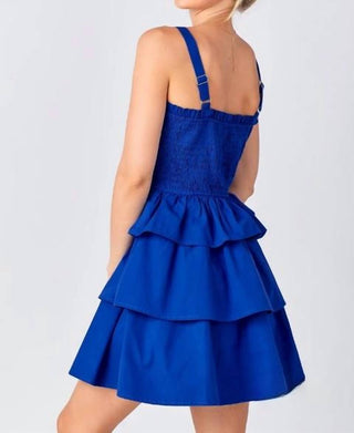 Baby Pink - Allison Smocked Bow Tiered Mini Dress