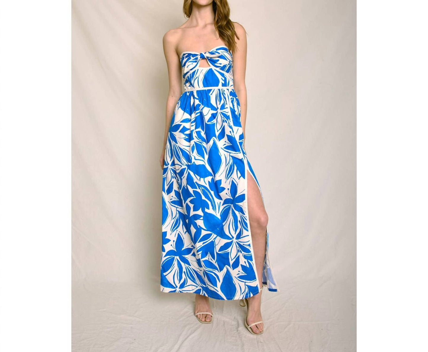 Dress Forum - Mykonos Strapless Contrast Binding Maxi Dress