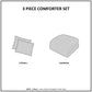 3 Piece Tufted Cotton Chenille Palm Comforter Set Off-White King/Cal King