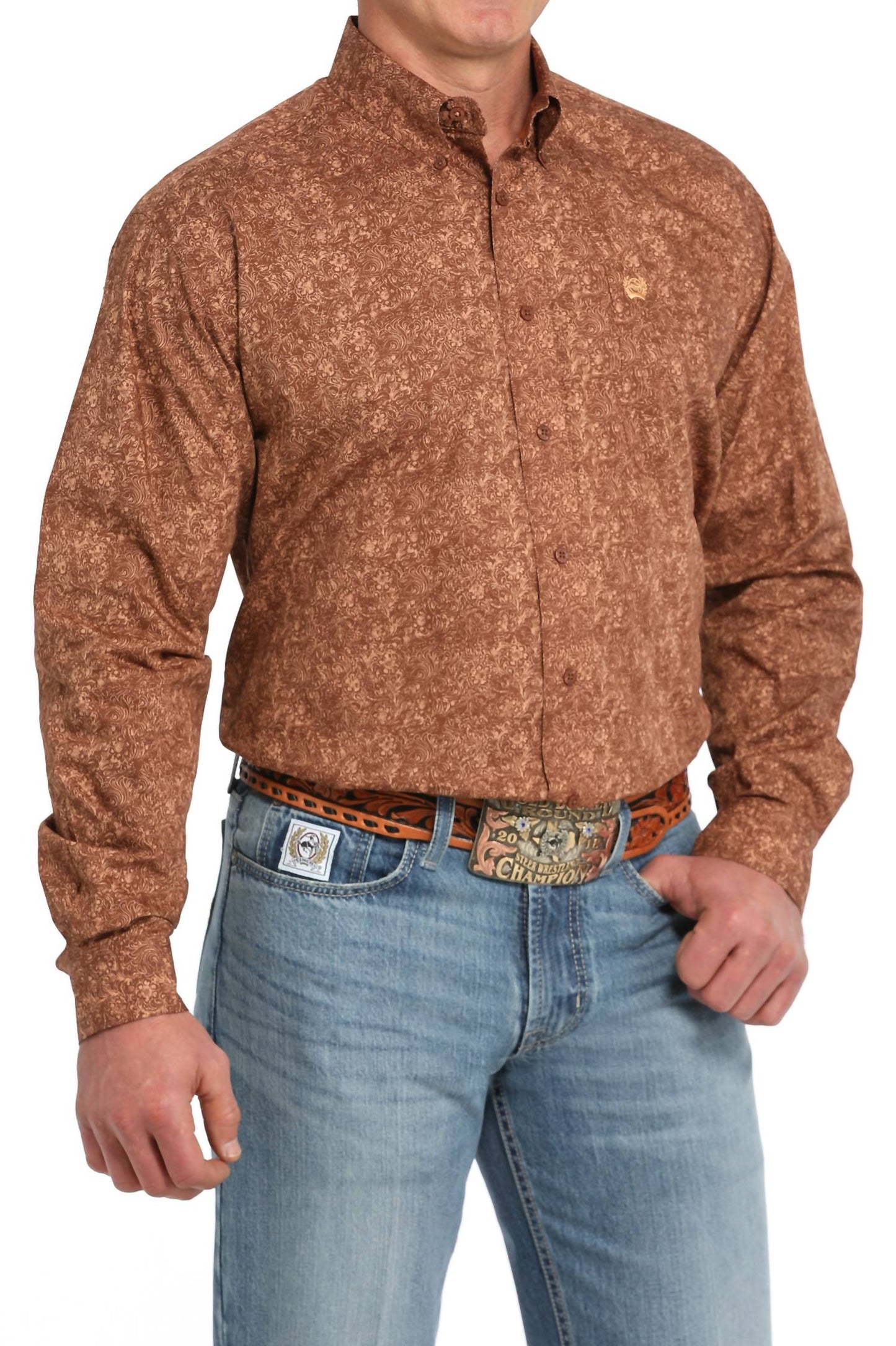 Cinch - Men's Rust Paisley Long Sleeve Shirt