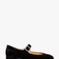 Penelope Chilvers - Low Mary Jane Diamante Velvet Shoe