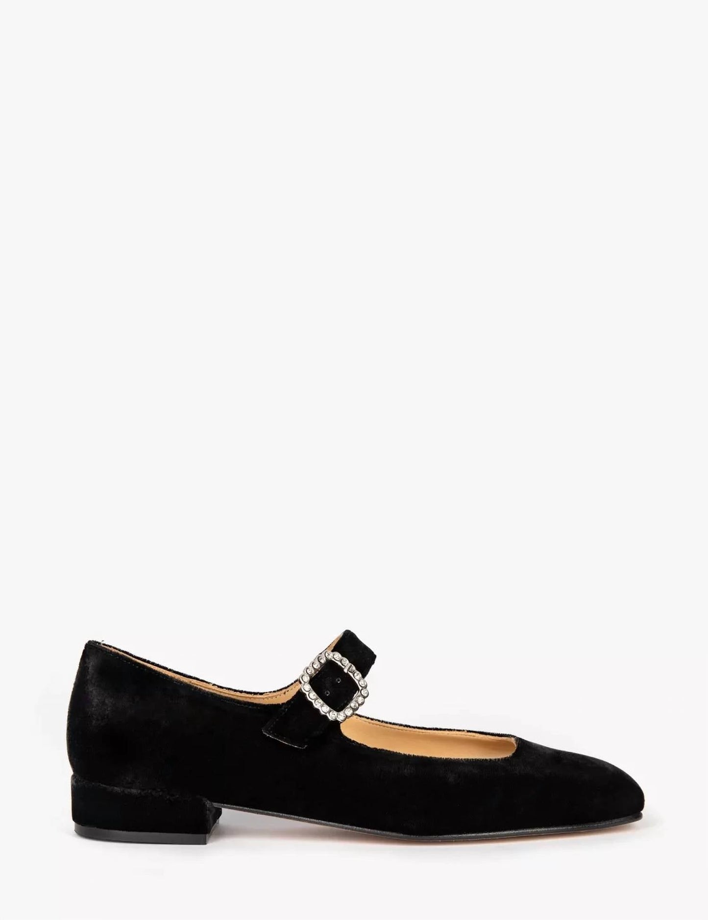 Penelope Chilvers - Low Mary Jane Diamante Velvet Shoe