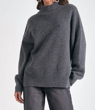 Elan - Mockneck Side Slit Sweater