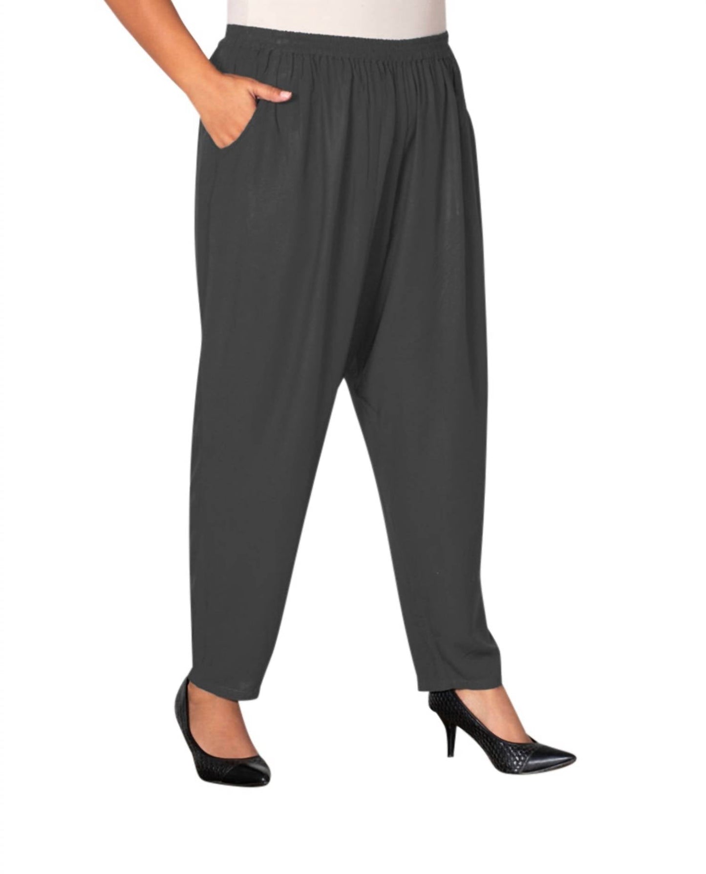 On The Plus Side - Tailored Leg Rayon Pants - Plus