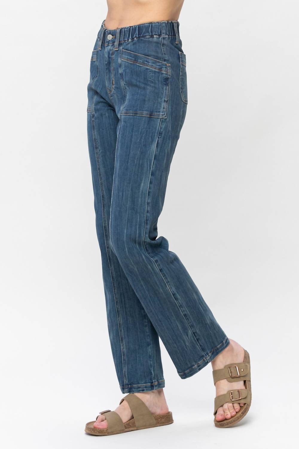 Judy Blue - High Elastic Waist Vintage Straight Leg Jeans