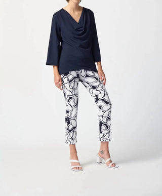 Joseph Ribkoff - Woven Cowl Neck Flared Top