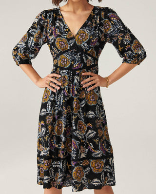 Ba&Sh - VIENNE MIDI V NECK DRESS