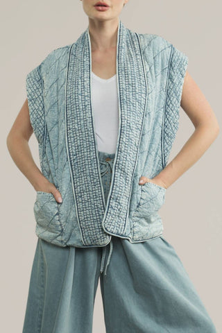 Aaron & Amber - Denim Quilted Vest
